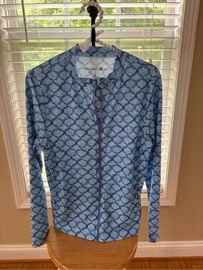 Caribbean Joe Blue Medallion Zip Jacket